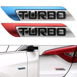 Blue and Red Body Logo - 1Pc New 3D Metal Turbo Logo Car Body Fender Emblem Badge Decal