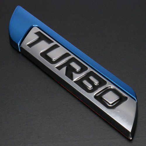 Blue and Red Body Logo - 1Pc New 3D Metal Turbo Logo Car Body Fender Emblem Badge Decal ...