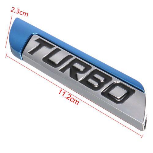 Blue and Red Body Logo - 1Pc New 3D Metal Turbo Logo Car Body Fender Emblem Badge Decal ...