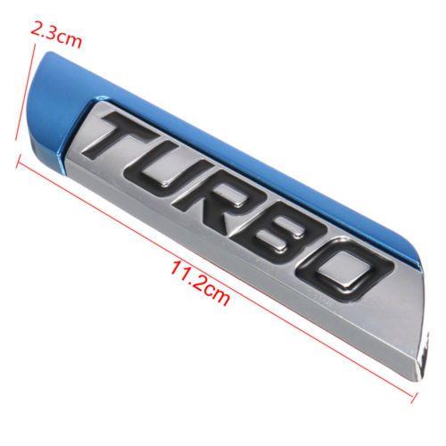 Blue and Red Body Logo - 1Pc New 3D Metal Turbo Logo Car Body Fender Emblem Badge Decal