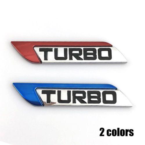 Blue and Red Body Logo - 1Pc New 3D Metal Turbo Logo Car Body Fender Emblem Badge Decal ...