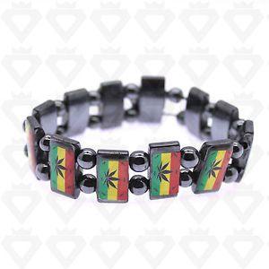 Red Green Flag Logo - BRACELET MARIJUANA LOGO FLAG RED YELLOW GREEN METAL ALLOY WOMEN MEN