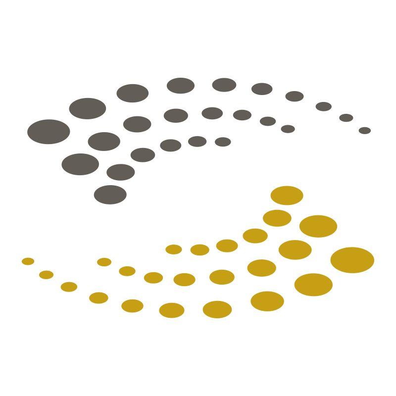 Swirling Orange Dots Logo - Gardner Design - Spectrum logo design. Swirling dots form the letter ...