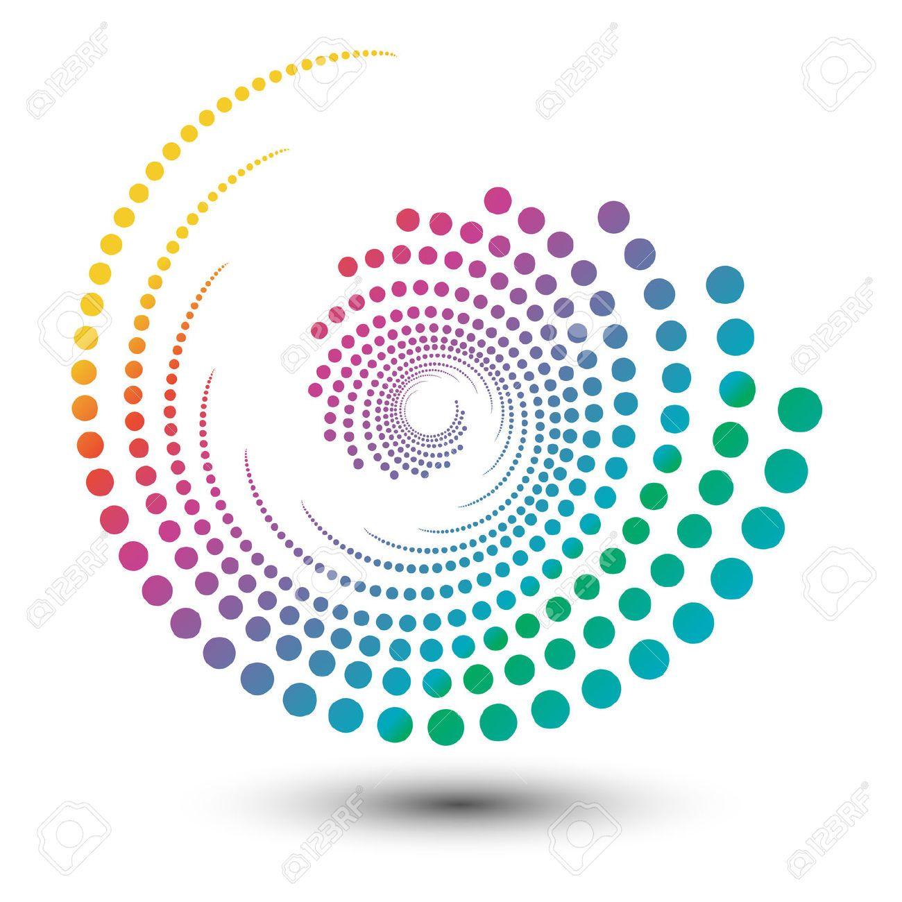 Swirling Orange Dots Logo - Abstract colorful swirl shape illustration, logo design. tahmina