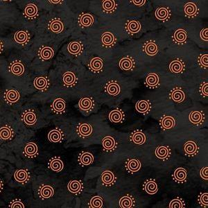 Swirling Orange Dots Logo - By 1 2 Yard Maywood Fabric Halloweenie Geo Swirls Black Orange