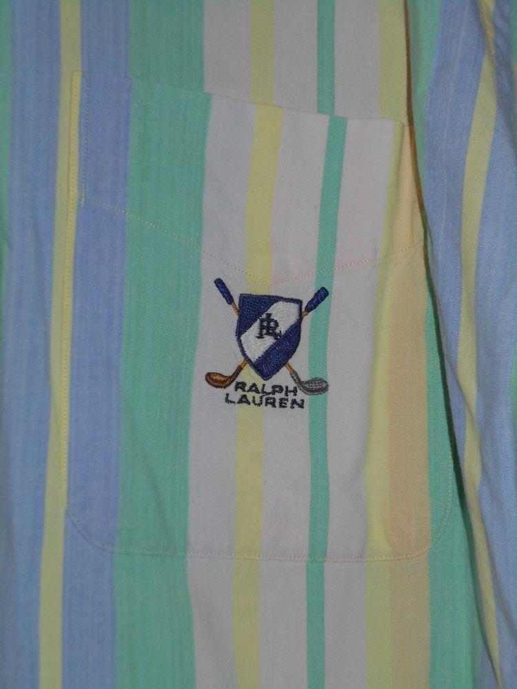 Vertical Stripe Logo - Vtg Ralph Lauren Tilden 80s Vertical Stripe Embroidered Golf Shield