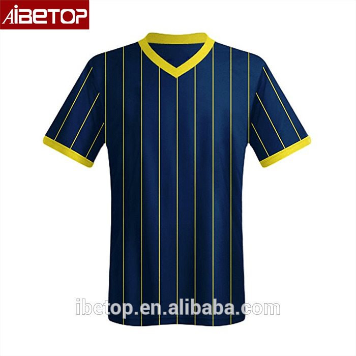 Vertical Stripe Logo - Wholesale Classical V-neck Vertical Stripe Soccer Team Uniform For ...
