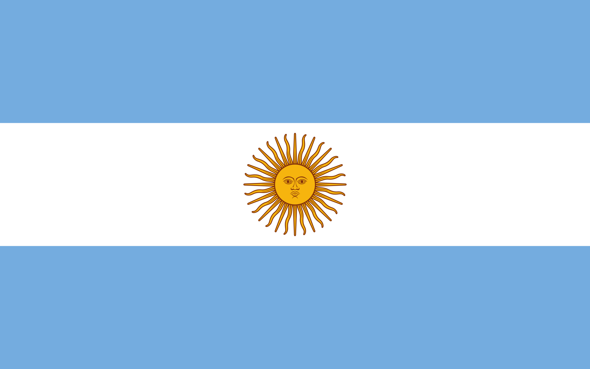 Yellow Person Holding Sun Logo - Flag of Argentina