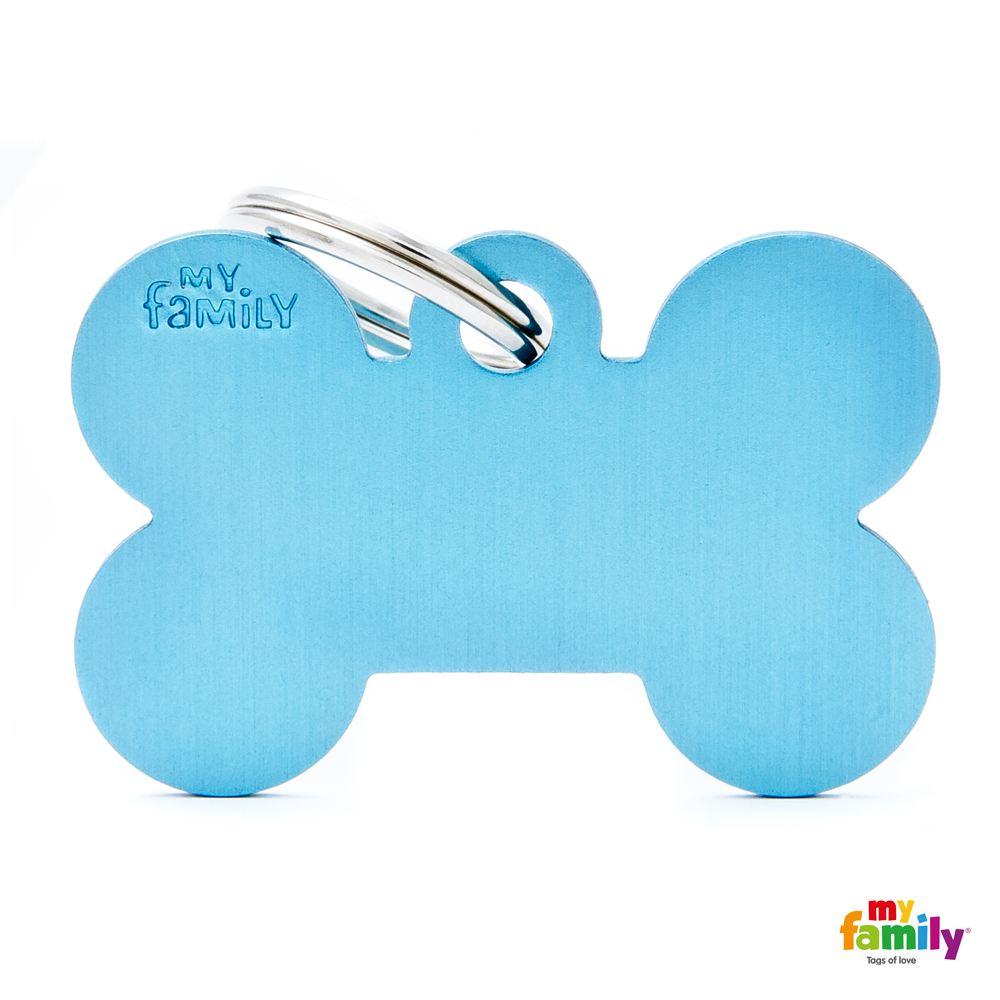 Light Blue Dog Logo - ID Tag for dog model Big aluminum blue bone