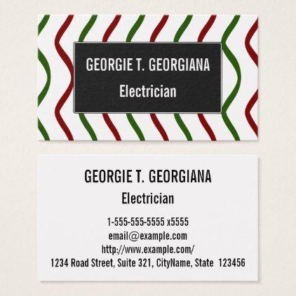 Red and Green with Wavy Lines Logo - Red & Green Wavy Lines Pattern Business Card | professional | Pinterest