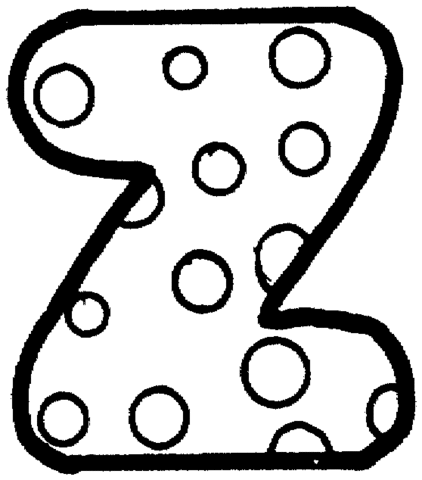 Polka Dot Z Logo - Letter Z with Polka Dot coloring page