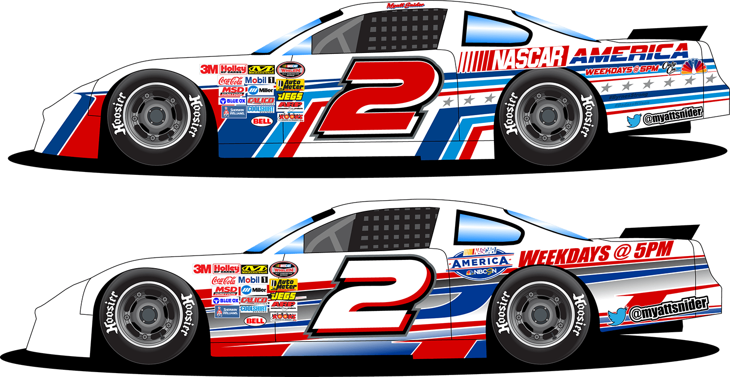 NASCAR Red White and Blue Logo - 2 NBC Sports Late Model Stock – Ryan Daley Designs