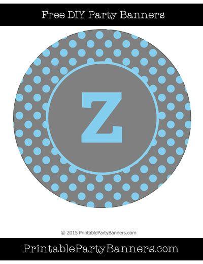 Polka Dot Z Logo - Baby Blue and Grey Circle Polka Dot Lowercase Letter Z