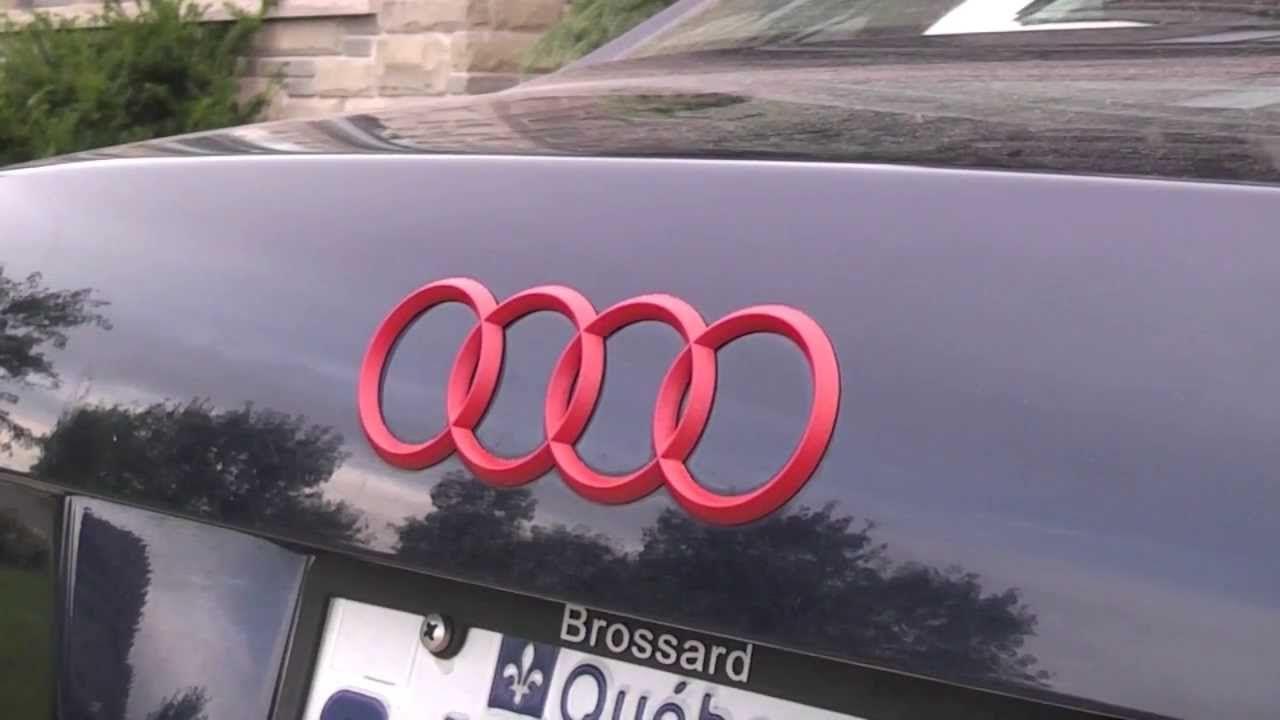 Black Black Red Car Logo - Audi A4 Logo Red PlastiDip - YouTube