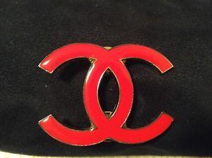 Red CC Logo - CHANEL Red iconic CC logo Pin for clothing accessory or decor New w ...