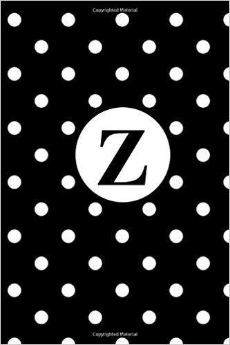 Polka Dot Z Logo - Z: White Polka Dots / Monogram Initial 'Z' Notebook Journal