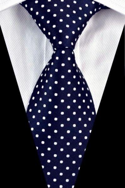 Polka Dot Z Logo - POLKA DOT Gifts For Men Classic Mens Woven Pure Silk Spot Tie Navy ...