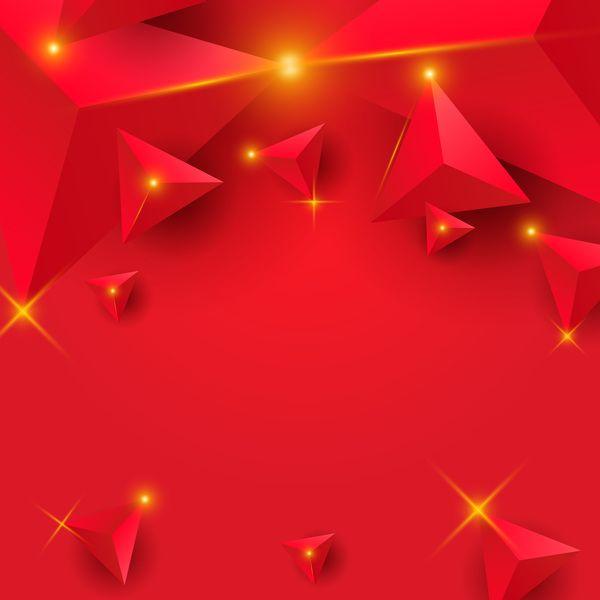 Red Triangle Star Logo - Red triangle background with star light vector