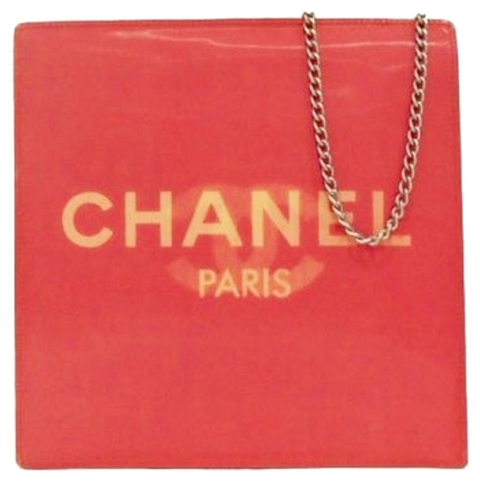 Red CC Logo - Chanel Logo Chain Red Hologram Plastic Shoulder Bag - Tradesy