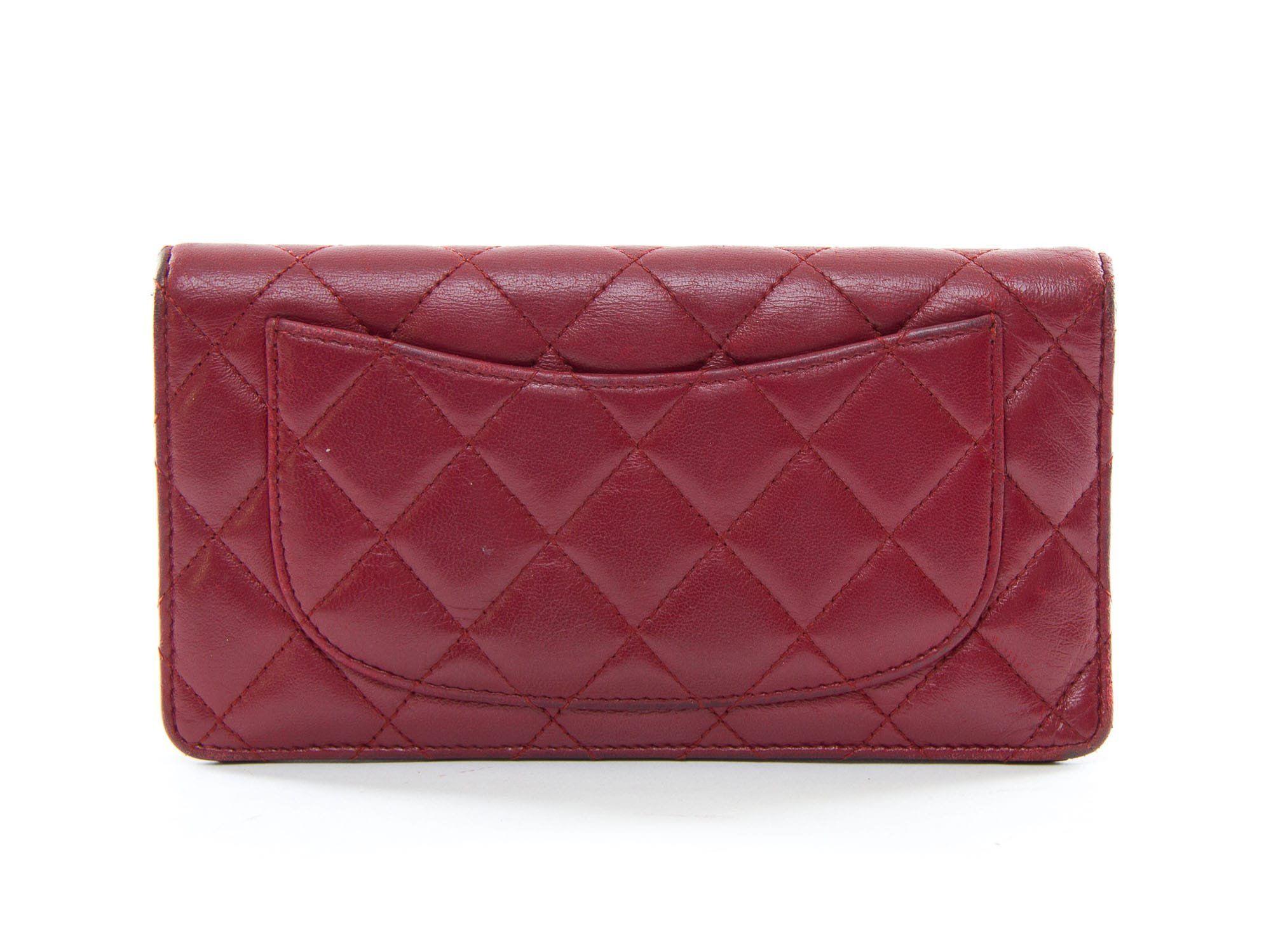 Red CC Logo - Authentic Chanel CC logo Lambskin Red Bi-fold long wallet | Connect ...