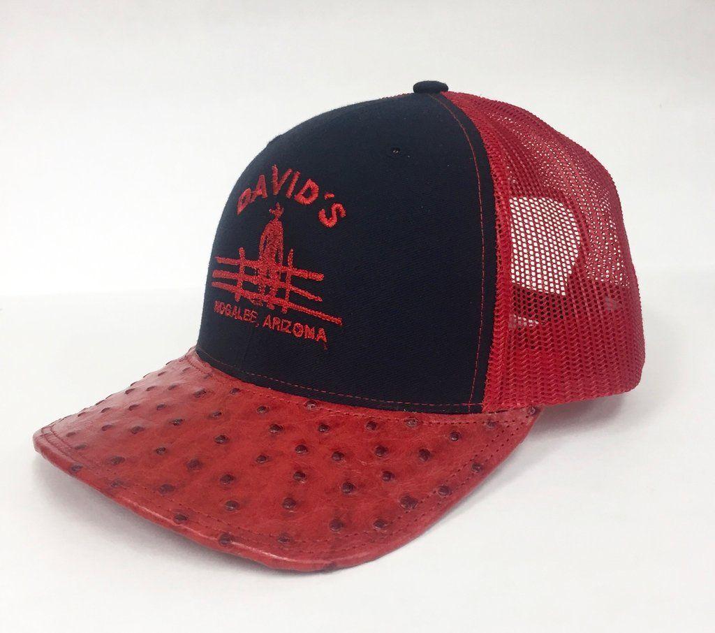 Red CC Logo - Navy/Red cap with full quill red cc ostrich visor – David's Western Wear