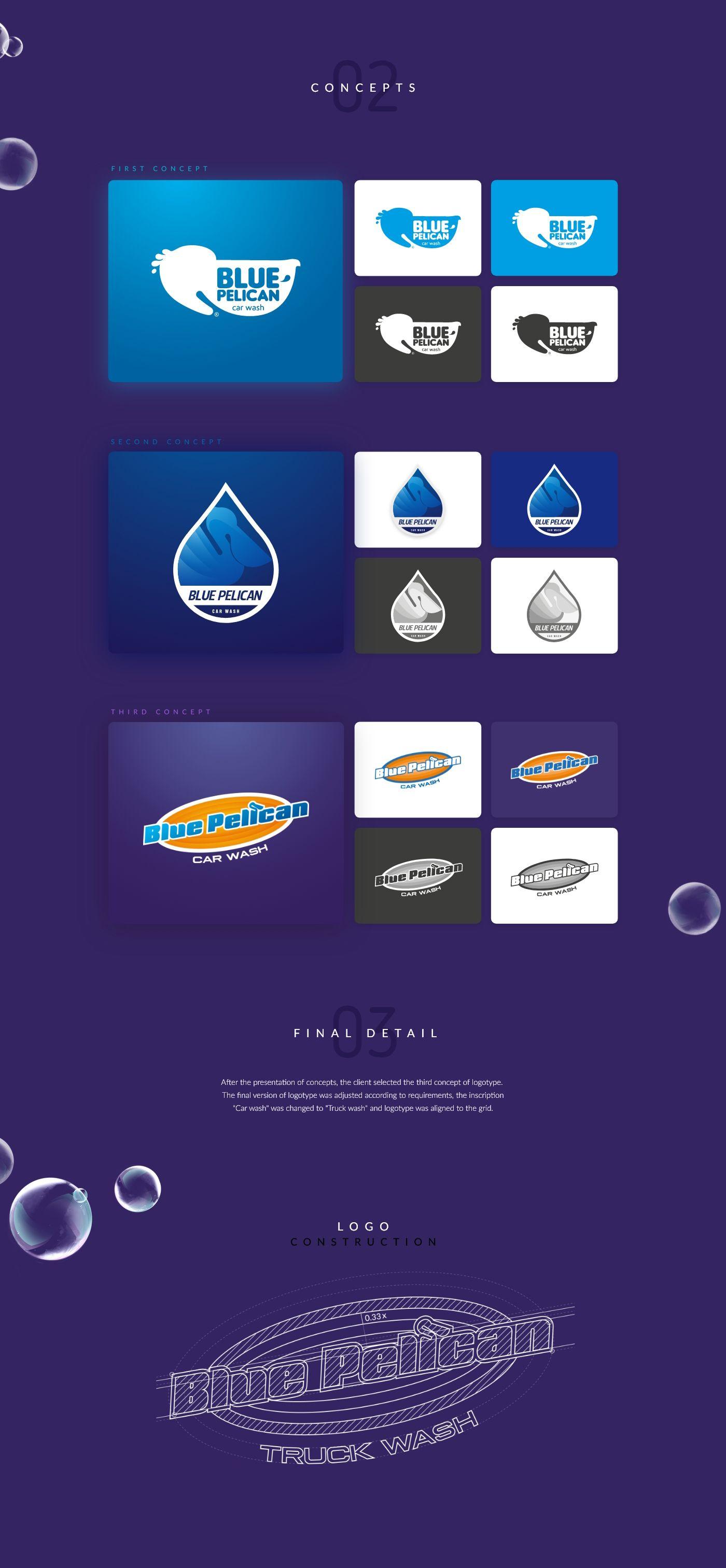 Blue Pelican Logo - Blue Pelican Truck Wash Logo Design&Branding on Behance