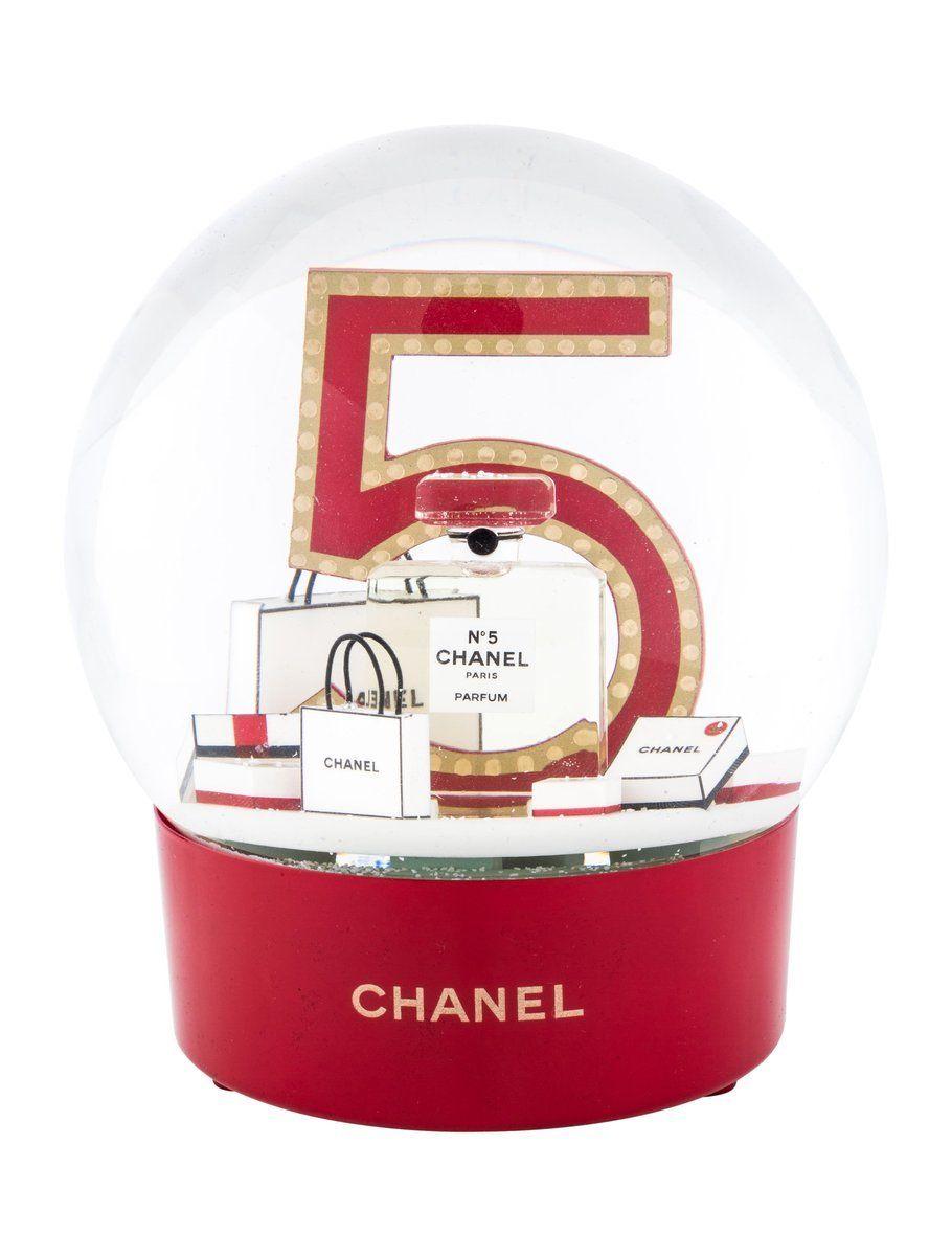 Red CC Logo - Chanel Number 5 Red Base Perfume Bottle Electric Snow Globe CC Logo ...