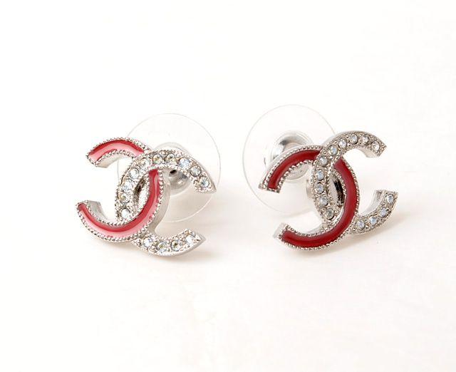Red CC Logo - Import shop P.I.T.: Chanel pierced earrings CHANEL CC logo here mark ...