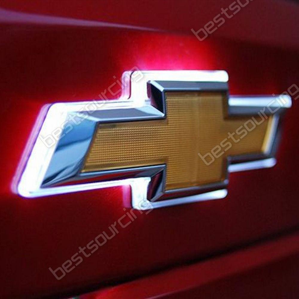 Red Chevrolet Logo - ANGRONG Red / Blue / White LED Car Decal Logo Light Emblem Sticker