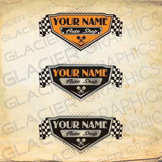 Vintage Automotive Repair Logo - Vintage Auto Shop, Auto Body, Auto Service Motorcycle Shop Custom ...
