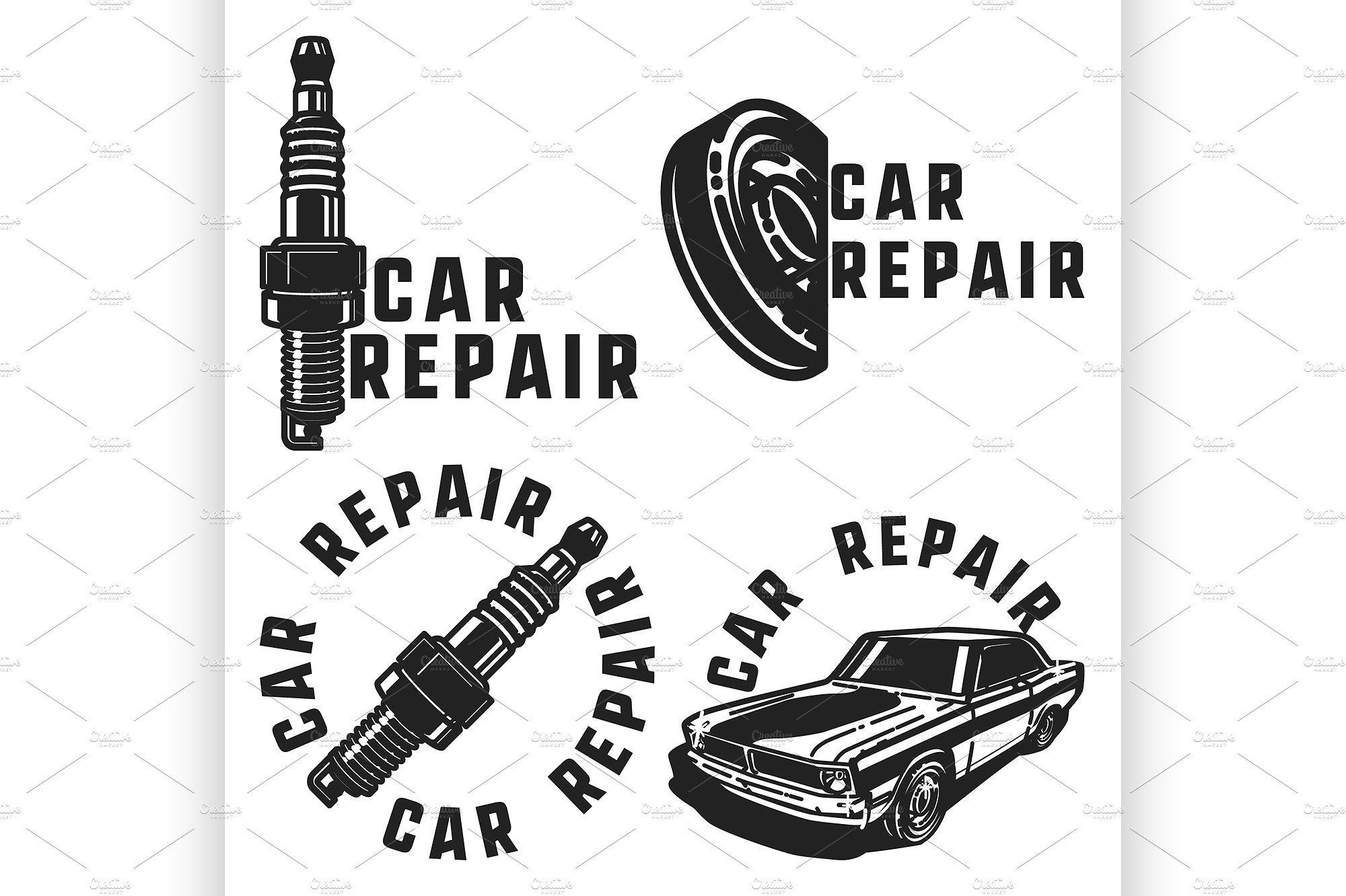 Vintage Automotive Repair Logo - Vintage car repair emblems ~ Illustrations ~ Creative Market