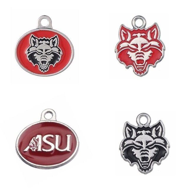 Astate Red Wolves Logo - 3 Styles Enamel Arkansas State Red Wolves College Team Logo Metal ...