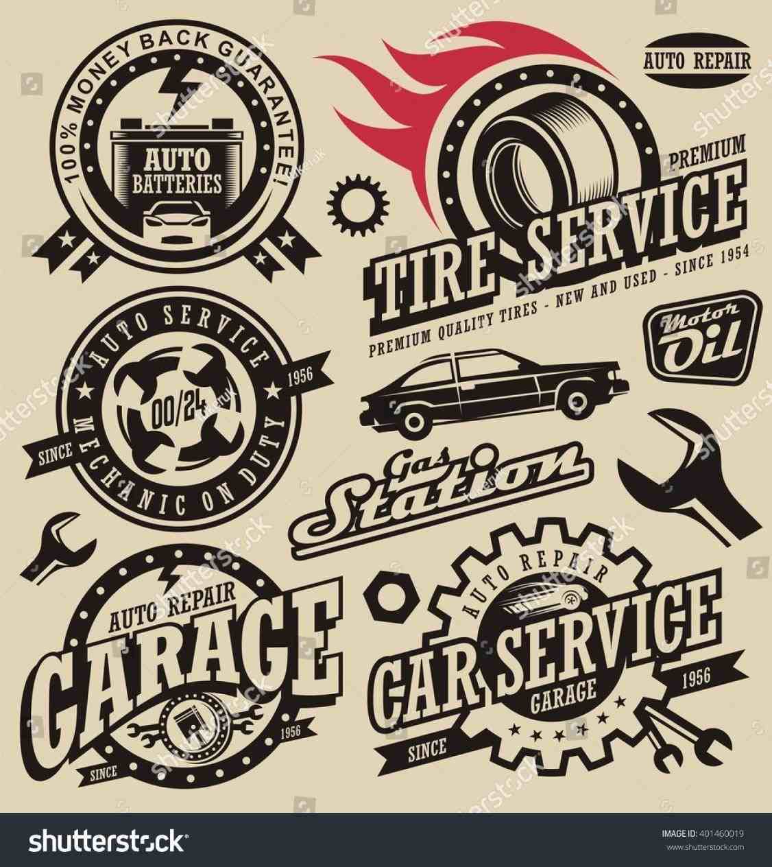 Vintage Automotive Repair Logo - Labels design stock vector rhshutterstockcom hot rod set vintage car ...