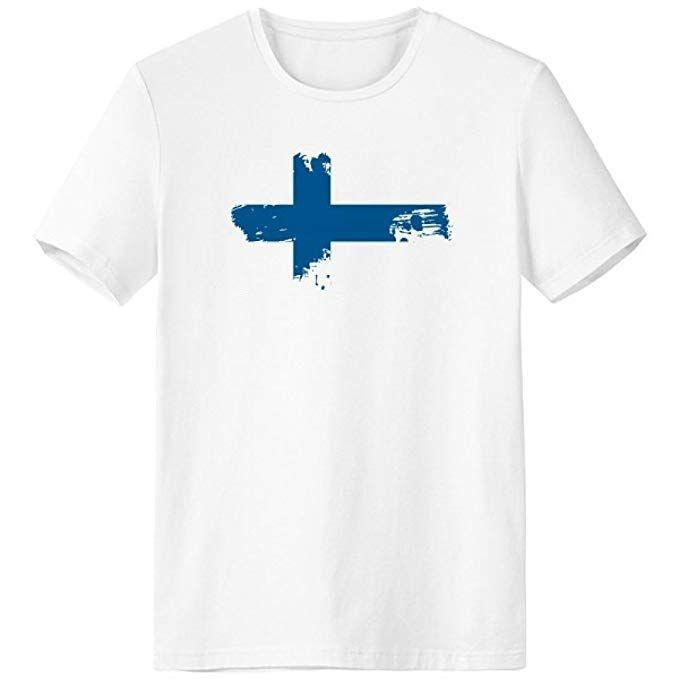 Paintbrush Cross Logo - Finland National Flag Europe Country Symbol Mark Pattern