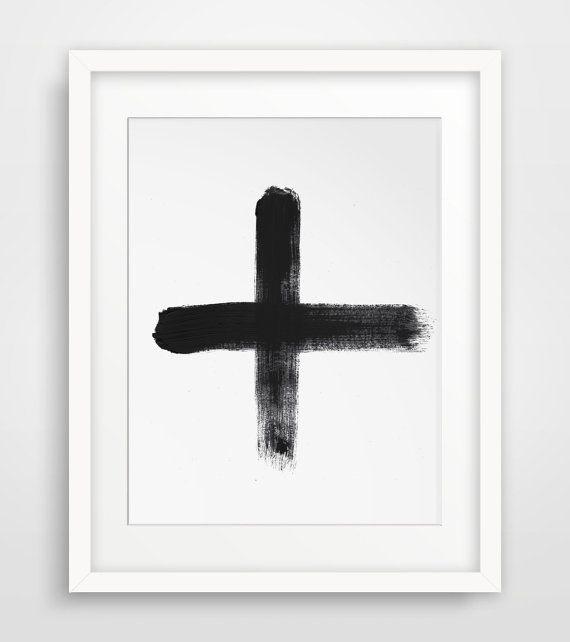 Paintbrush Cross Logo - Swiss Cross, Swiss Cross Print, Digital Art, Cross Art, Paintbrush ...