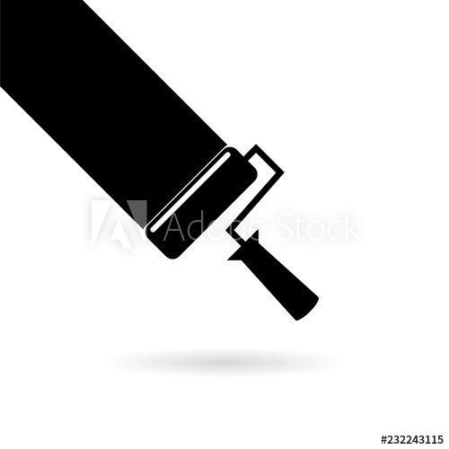 Paintbrush Cross Logo - Black Paintbrush Roller simple icon or logo - Buy this stock ...