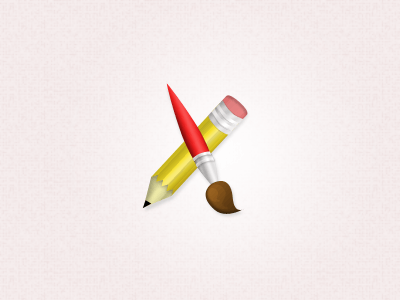 Paintbrush Cross Logo - Pencil & paintbrush