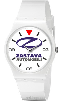 Zastava Logo - Zastava Car Logo Ladies White Silicone Watch