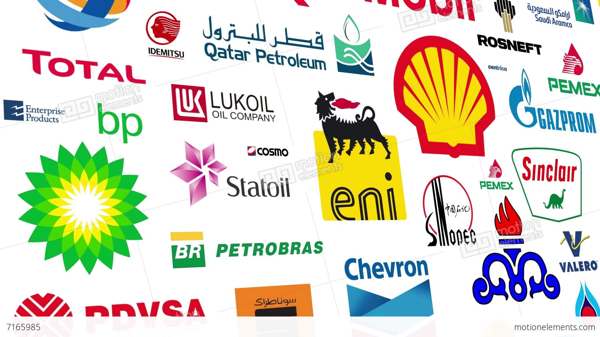 Companies with Orange Logo - Oil Companies Logo Loop Stock Animation | 7165985