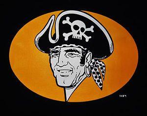 Pittsburgh Pirates Old Logo - PITTSBURGH PIRATES Black Adult T Shirt PIRATES LOGO
