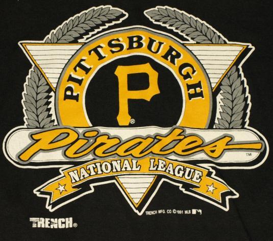 Pittsburgh Pirates Old Logo - Vintage 1990s Pittsburgh Pirates Logo MLB Baseball T Shirt
