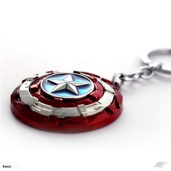 Silver Car with Red Circle Logo - J store Movie Captain America KeyChain Star Shield Bronze Red Silver ...