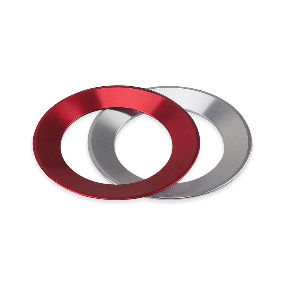Silver Car with Red Circle Logo - Aliexpress.com : Buy 2Pcs Red/ Silver Car steering wheel emblem ...