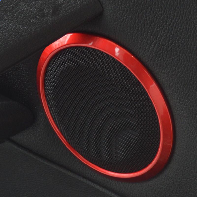 Silver Car with Red Circle Logo - Silver Car Door Audio Speaker Circle Trumpet Ring Decorative Cover ...