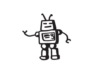 White Robot Logo - Logo Design: Robots