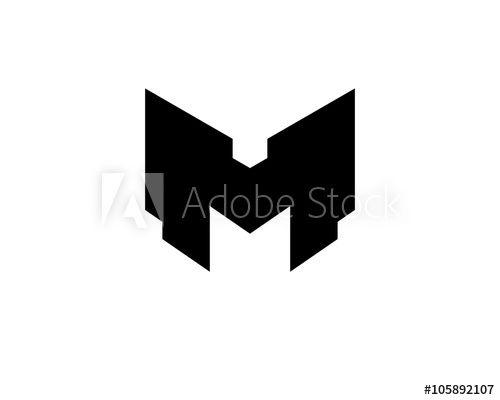 Black Robot Logo - M Robot Logo V2 Black this stock vector and explore similar