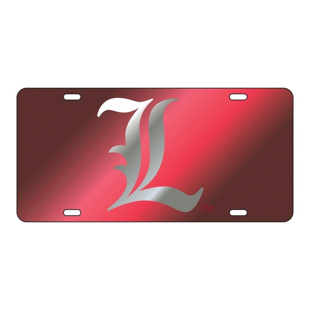 Louisville L Logo - Louisville License Plate Red/Silver L Logo