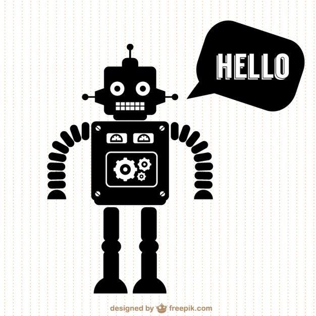Black Robot Logo - Black robot saying hello Vector | Free Download