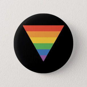 Rainbow Triangle Circle Logo - Triangle Symbol Badges & Pins | Zazzle UK