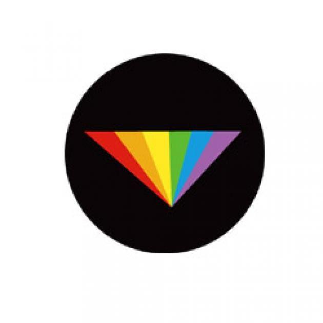 Rainbow Triangle Circle Logo - Lesbian Button - Rainbow Triangle Pin